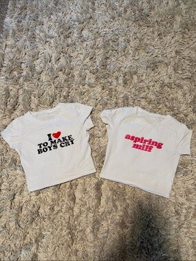 White Graphic Tee - 'I ♥ To Make Boys Cry'